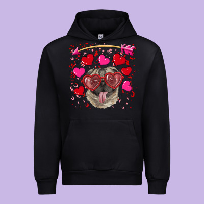 Urban Hoodie Valentine's day  pug