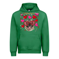 Emerald Valentine's day  pug Urban Hoodie - RanaPortraitStore