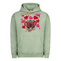 Pigment Oil Green Valentine's day  pug Urban Hoodie - RanaPortraitStore