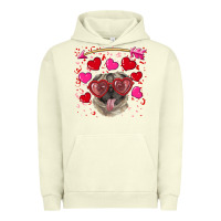 Pigment Pistachio Valentine's day  pug Urban Hoodie - RanaPortraitStore