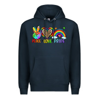 Navy peace love pride Premium Hoodie - Zillion Design Studio