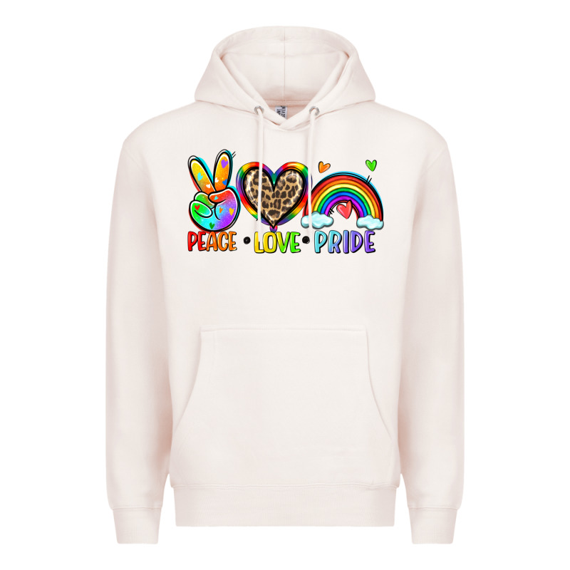 Peace Love Pride Premium Hoodie by Zillion Design Studio | Teevron