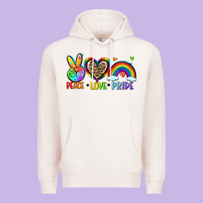 Peace Love Pride Premium Hoodie Designed By Zillion Design Studio