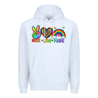 White peace love pride Premium Hoodie - Zillion Design Studio