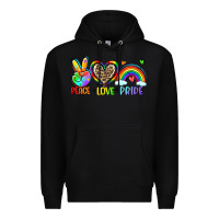 Black peace love pride Premium Hoodie - Zillion Design Studio