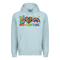 Blue Mist peace love pride Premium Hoodie - Zillion Design Studio