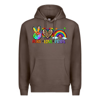 Coffee peace love pride Premium Hoodie - Zillion Design Studio
