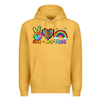 Mustard peace love pride Premium Hoodie - Zillion Design Studio