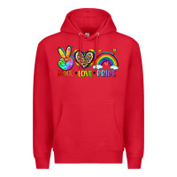 Red peace love pride Premium Hoodie - Zillion Design Studio