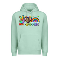 Seafoam peace love pride Premium Hoodie - Zillion Design Studio