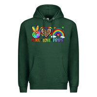 Sports Green peace love pride Premium Hoodie - Zillion Design Studio