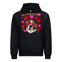 Black valentine's day  saint bernard dog Urban Hoodie - RanaPortraitStore