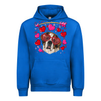 Cobalt valentine's day  saint bernard dog Urban Hoodie - RanaPortraitStore