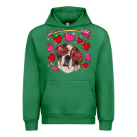 Emerald valentine's day  saint bernard dog Urban Hoodie - RanaPortraitStore