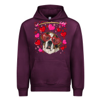 Mauve Wine valentine's day  saint bernard dog Urban Hoodie - RanaPortraitStore