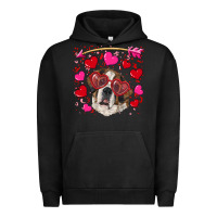 Pigment Black valentine's day  saint bernard dog Urban Hoodie - RanaPortraitStore
