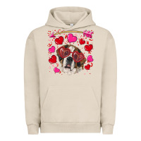 Pigment French Oak valentine's day  saint bernard dog Urban Hoodie - RanaPortraitStore