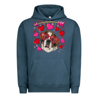 Pigment Midnight Navy valentine's day  saint bernard dog Urban Hoodie - RanaPortraitStore