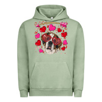 Pigment Oil Green valentine's day  saint bernard dog Urban Hoodie - RanaPortraitStore
