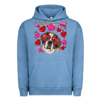Pigment Pebble Blue valentine's day  saint bernard dog Urban Hoodie - RanaPortraitStore