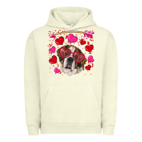 Pigment Pistachio valentine's day  saint bernard dog Urban Hoodie - RanaPortraitStore