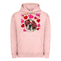 Pigment Salmon valentine's day  saint bernard dog Urban Hoodie - RanaPortraitStore