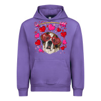 Tulip valentine's day  saint bernard dog Urban Hoodie - RanaPortraitStore