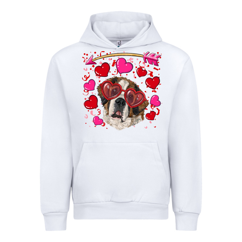 Valentine's Day  Saint Bernard Dog Urban Hoodie by RanaPortraitStore | Teevron