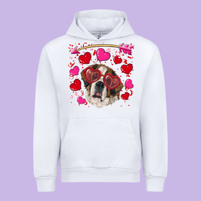Urban Hoodie valentine's day  saint bernard dog