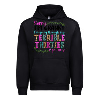 Black sorry im cranky im going through my terrible thirties right now Urban Hoodie - texasbilliewilder