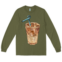 Army Green iced latte Long Sleeve Tee - BarkalooDesign