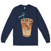 Navy iced latte Long Sleeve Tee - BarkalooDesign