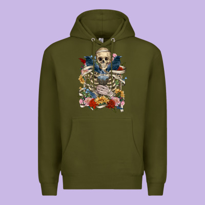 Flower Boho Skull Skeleton Premium Hoodie Designed By Ranaportraitstore
