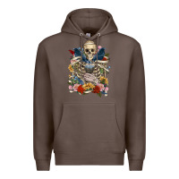 Coffee Flower Boho Skull Skeleton Premium Hoodie - RanaPortraitStore