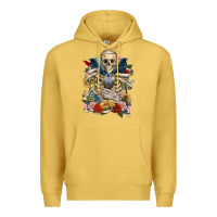 Antique Gold Flower Boho Skull Skeleton Premium Hoodie - RanaPortraitStore