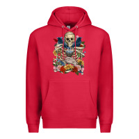 Cardinal Flower Boho Skull Skeleton Premium Hoodie - RanaPortraitStore