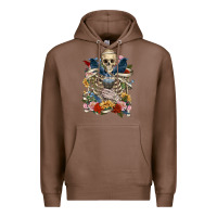 Chestnut Flower Boho Skull Skeleton Premium Hoodie - RanaPortraitStore