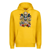 Lemon Flower Boho Skull Skeleton Premium Hoodie - RanaPortraitStore