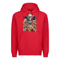 Red Flower Boho Skull Skeleton Premium Hoodie - RanaPortraitStore