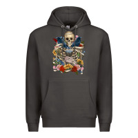 Smoke Flower Boho Skull Skeleton Premium Hoodie - RanaPortraitStore