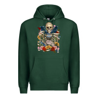 Flower Boho Skull Skeleton Premium Hoodie | Teevron