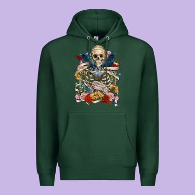 Flower Boho Skull Skeleton Premium Hoodie Designed By Ranaportraitstore