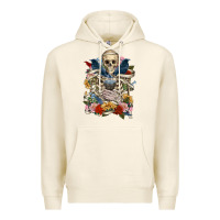 Tofu Flower Boho Skull Skeleton Premium Hoodie - RanaPortraitStore