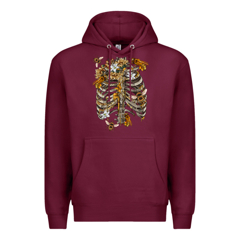 Flower Rib Cage Bees Premium Hoodie by RanaPortraitStore | Teevron