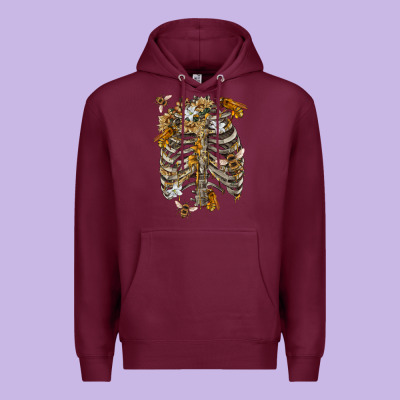 Flower Rib Cage Bees Premium Hoodie Designed By Ranaportraitstore