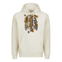 Oatmeal Heather Flower rib cage bees Premium Hoodie - RanaPortraitStore
