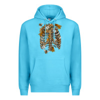 Ocean Blue Flower rib cage bees Premium Hoodie - RanaPortraitStore