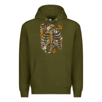 Army Green Flower rib cage bees Premium Hoodie - RanaPortraitStore