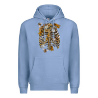 Colony Blue Flower rib cage bees Premium Hoodie - RanaPortraitStore