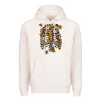 Pale Pink Flower rib cage bees Premium Hoodie - RanaPortraitStore